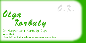 olga korbuly business card